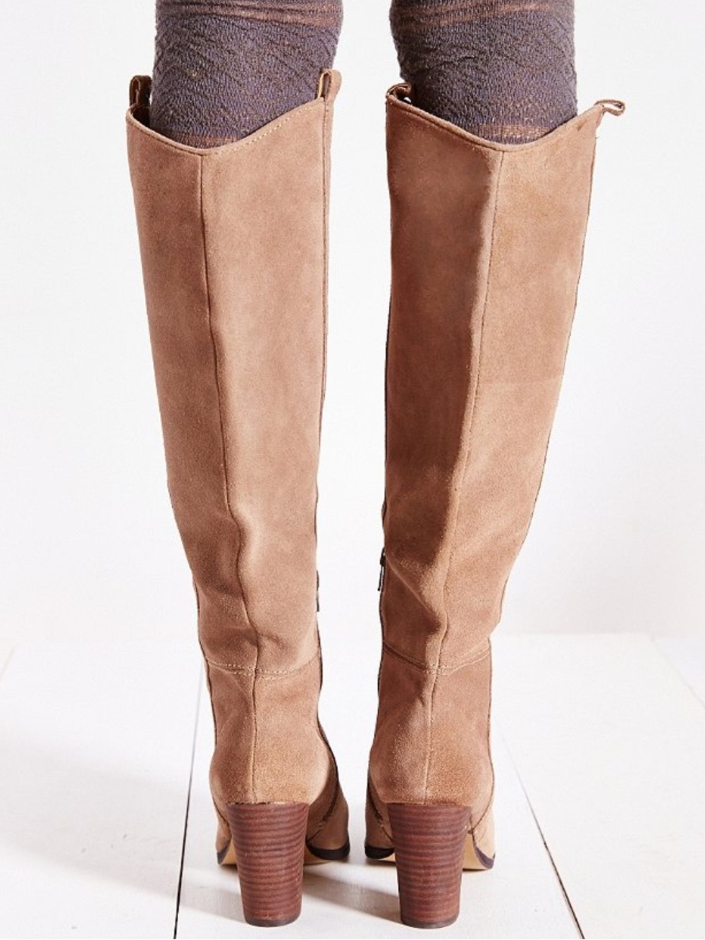 Dolce Vita Tan Myste Suede Knee-High Block 3” Heel Boots Sz 9 - Picture 2 of 13